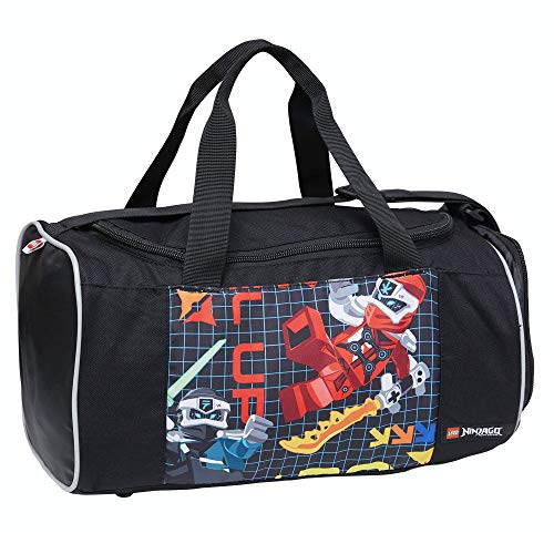 BBM Lego Bags Sporttasche mit Schuhfach und Nassfach, Reisetasche für Kinder, Schulsporttasche Lego NINJAGO Prime Empire, Gym Tasche aus Polyester, Weekender für Schüler, Umhängetasche in schwarz  