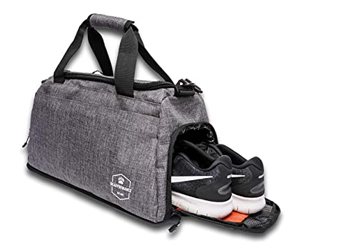 Sporttasche für Kinder mit Schuhfach & Nassfach mit Rucksackfunktion für Mädchen & Jungen für Sport, Training, Schule | 26 L | Grau  