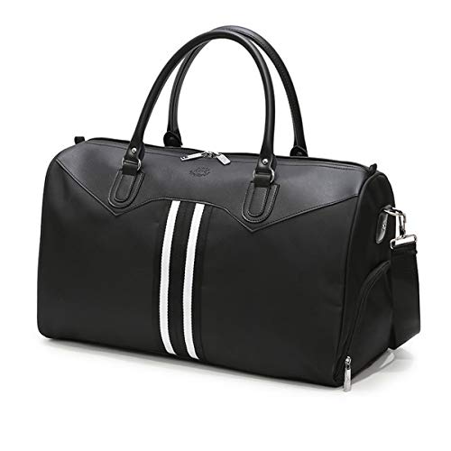 Vohoney Sporttasche Reisetasche Weekender Schwimmtasche Schultertaschen Tasche für Sport Fitness Gym Travel Bag Duffel Bag mit Schuhfach (Black Travel Bag)  